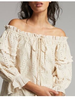 Women’s Cream Eyelet Blouse